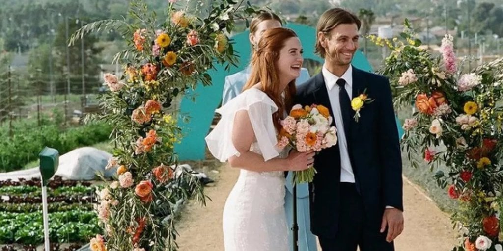 Bonnie Wright and Andrew Lococo at their wedding